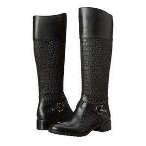 Circa by Joan & David Takara Black Learher/Suede Riding Boots Sz 9.5